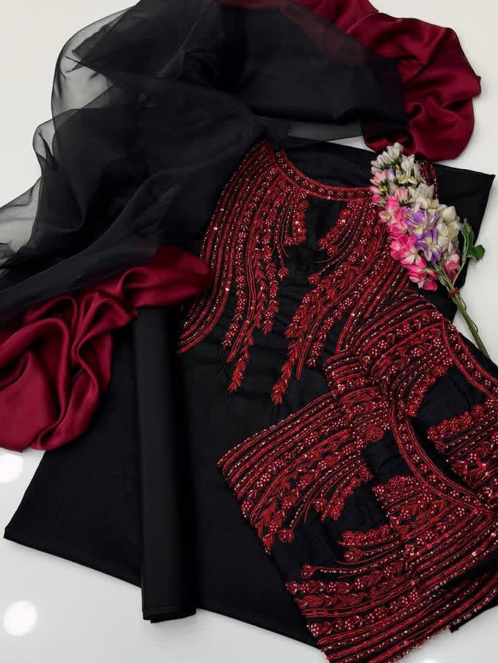 Handcrafted Luxury with Resham, Beads & Cutdana Work*