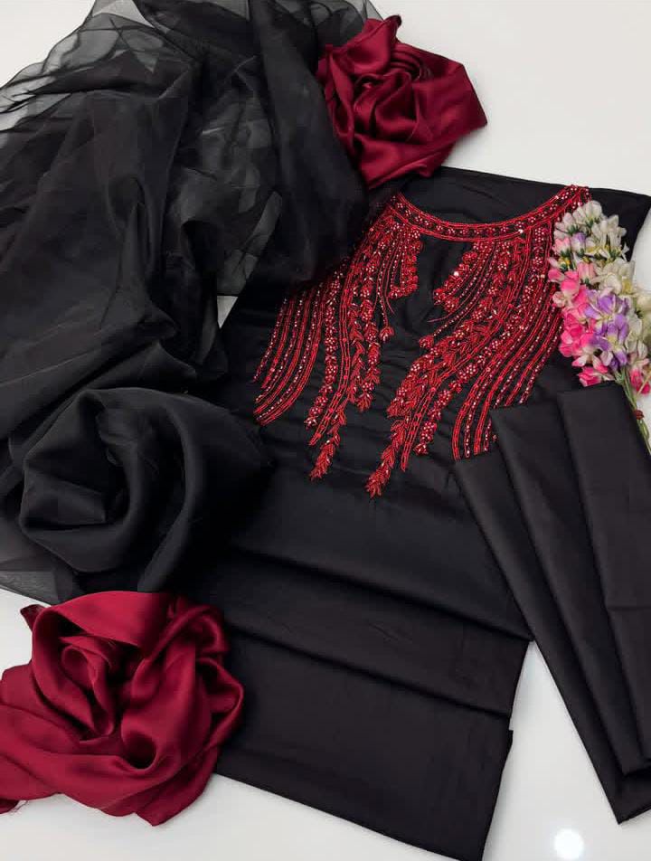 Handcrafted Luxury with Resham, Beads & Cutdana Work*