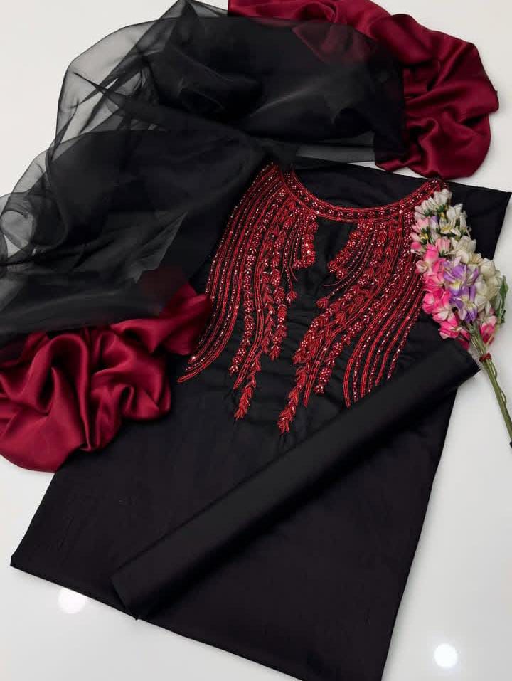 Handcrafted Luxury with Resham, Beads & Cutdana Work*