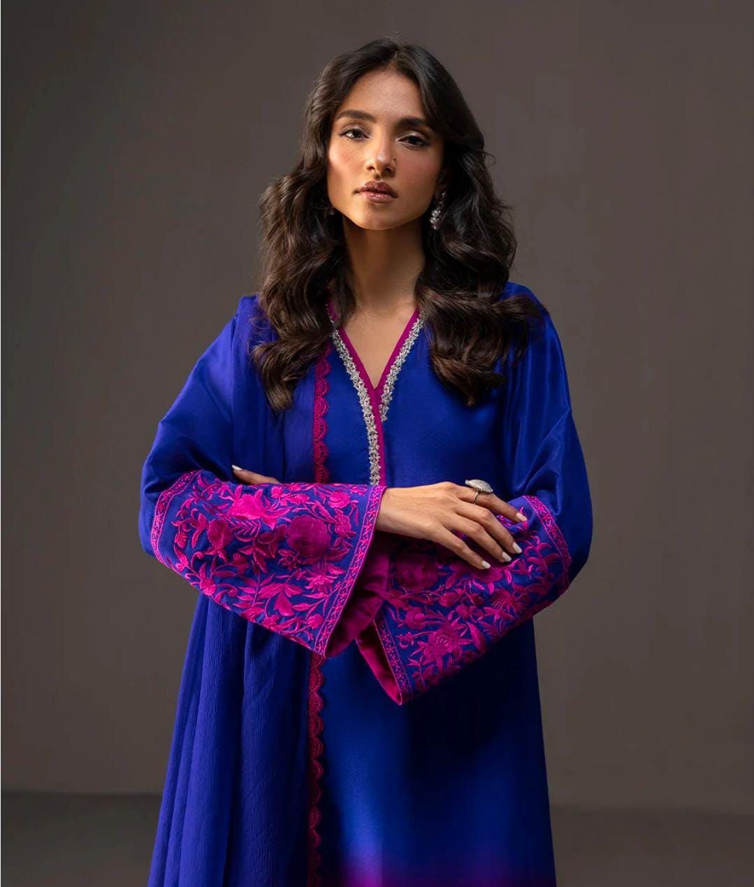 Digital Floral Printed Shamooz Silk 3Pc unstitched Collection