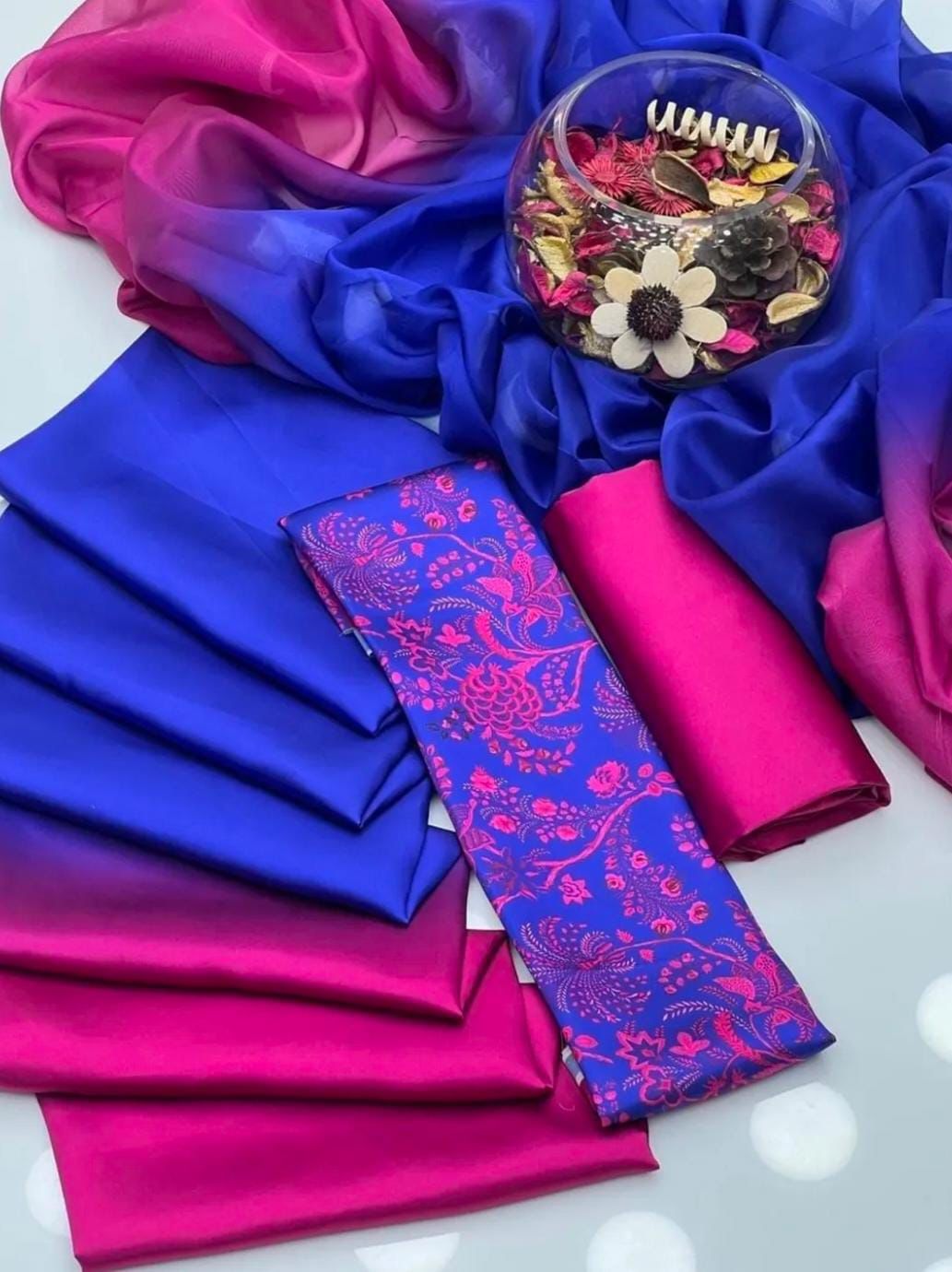 Digital Floral Printed Shamooz Silk 3Pc unstitched Collection