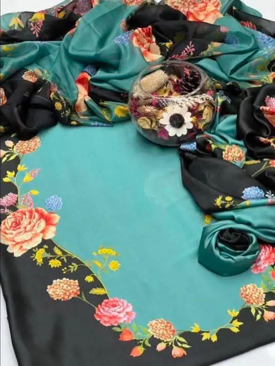 Digital Floral Printed Shamooz Silk 3Pc unstitched Collection