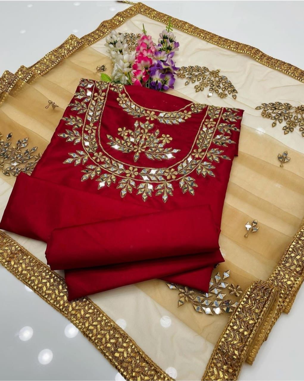 Original Mirror heavy silver thread Work Collection*