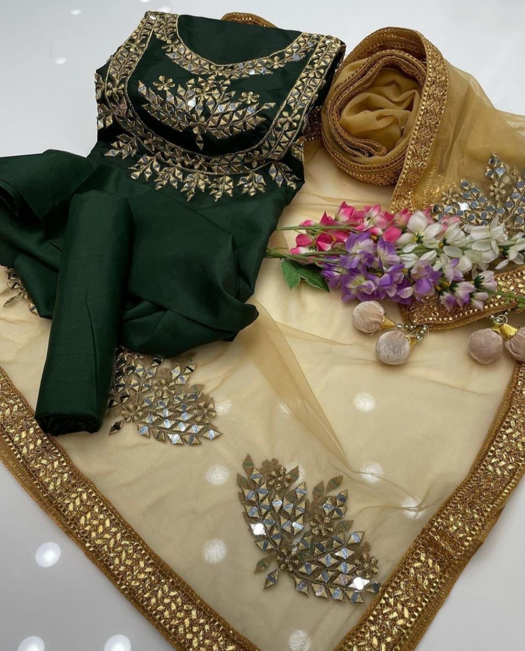 Original Mirror heavy silver thread Work Collection*