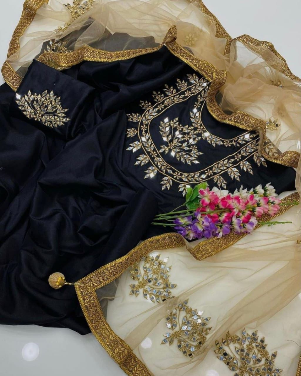 Original Mirror heavy silver thread Work Collection*