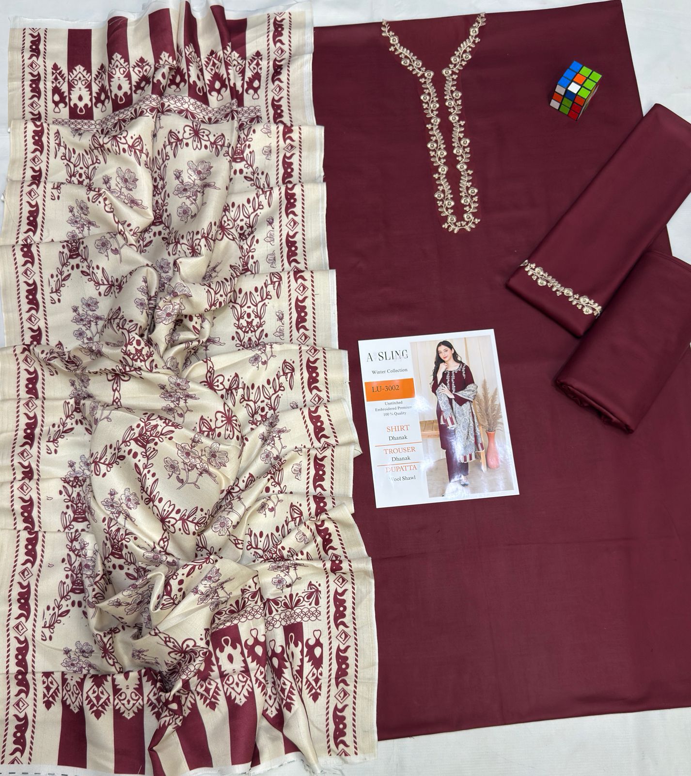 Premium Dhanak 3PC Suit*