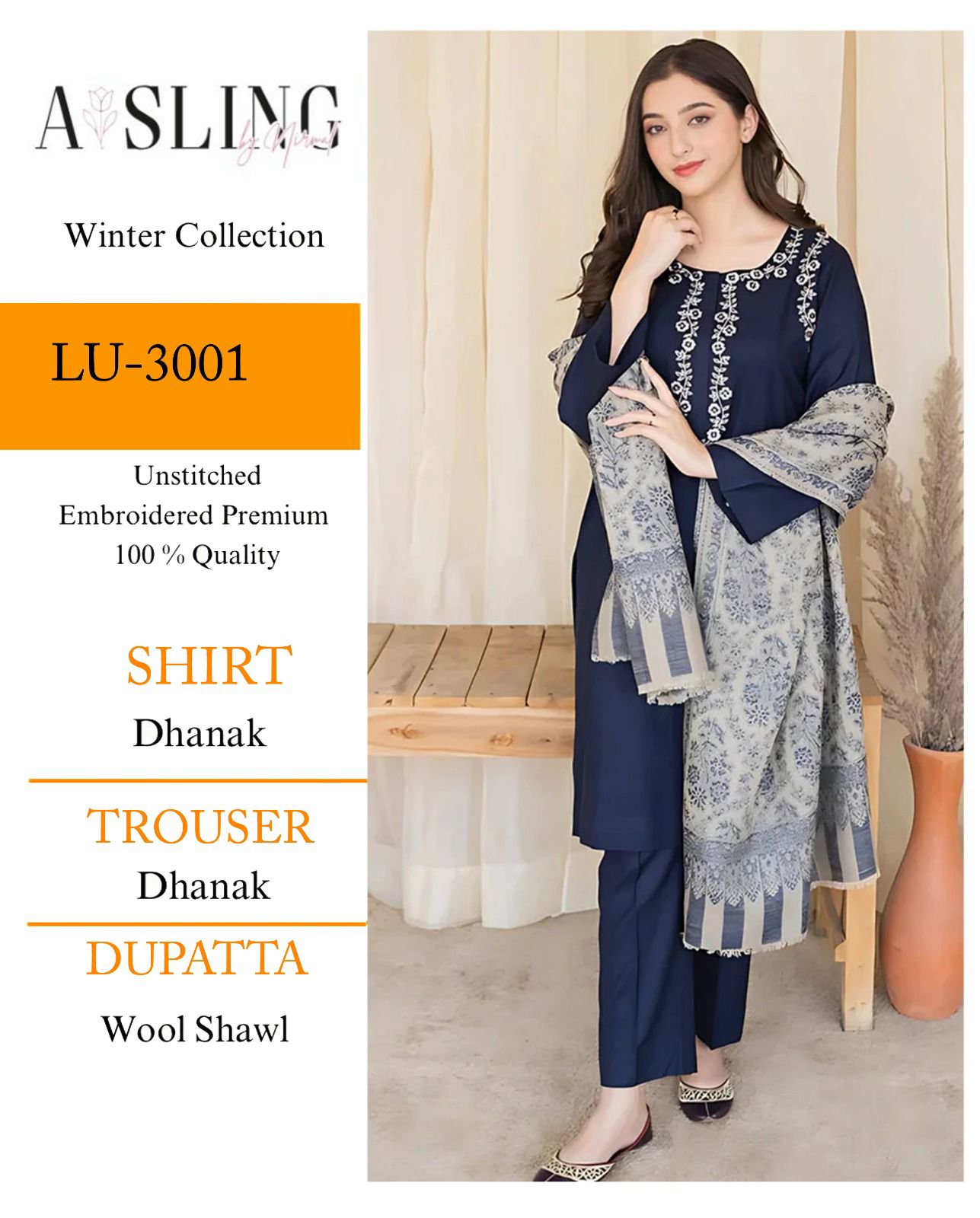 Premium Dhanak 3PC Suit*