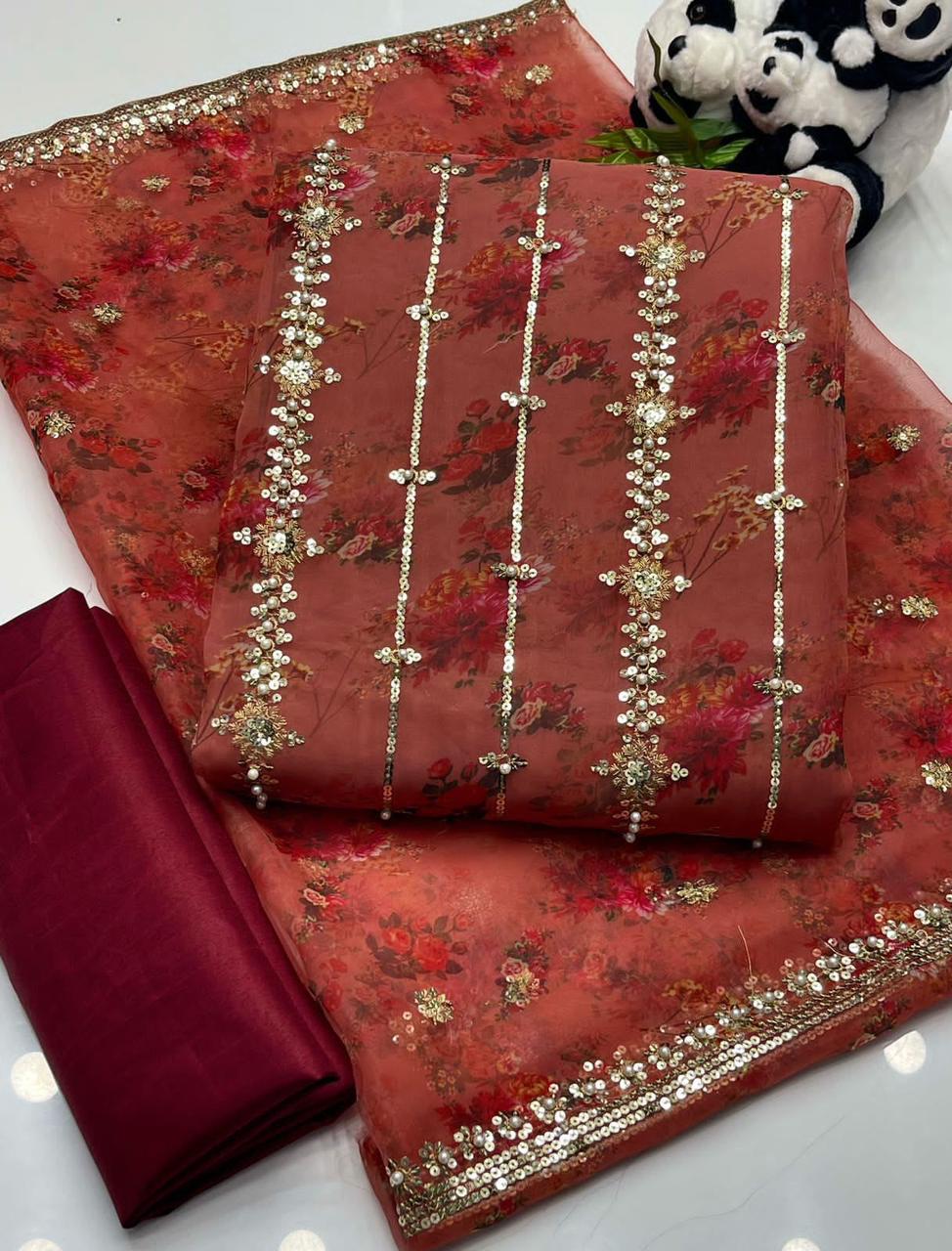 Heavy Sequence Embroidery with Pearls & Beads*