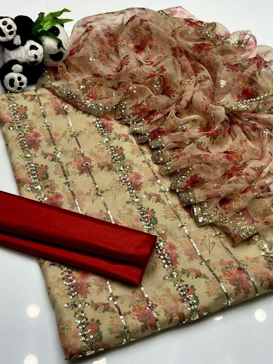Heavy Sequence Embroidery with Pearls & Beads*