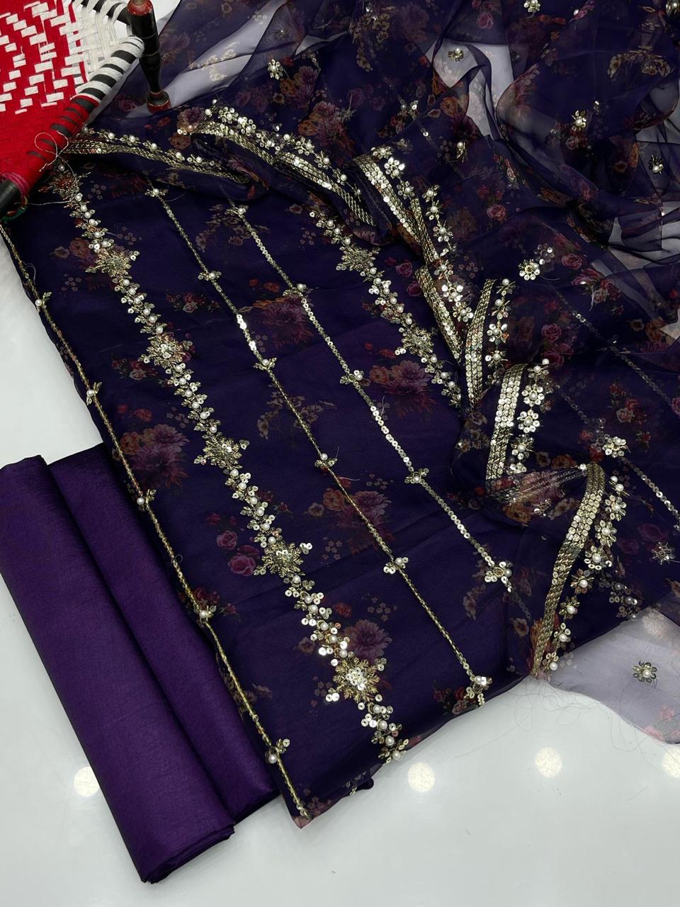 Heavy Sequence Embroidery with Pearls & Beads*