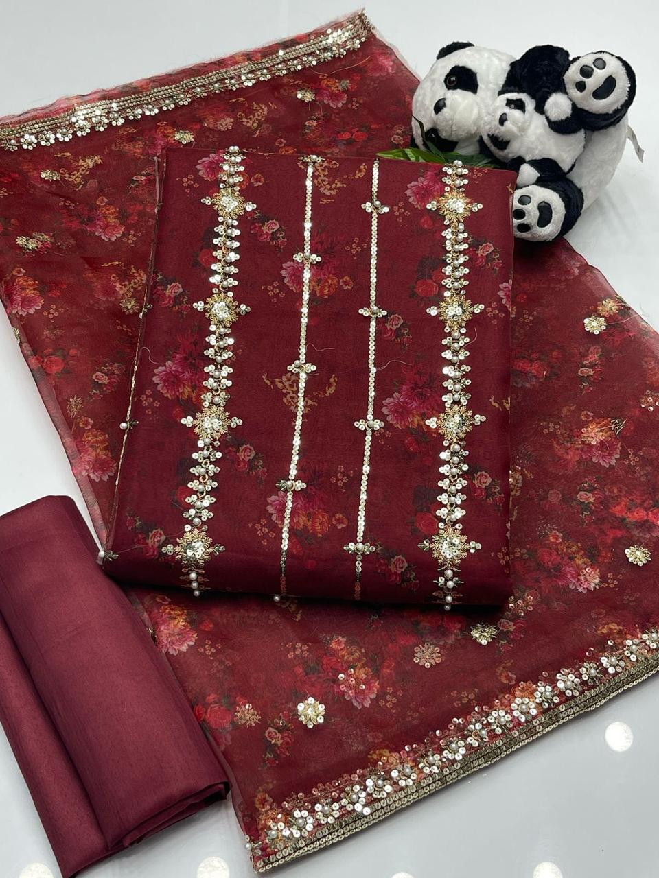 Heavy Sequence Embroidery with Pearls & Beads*