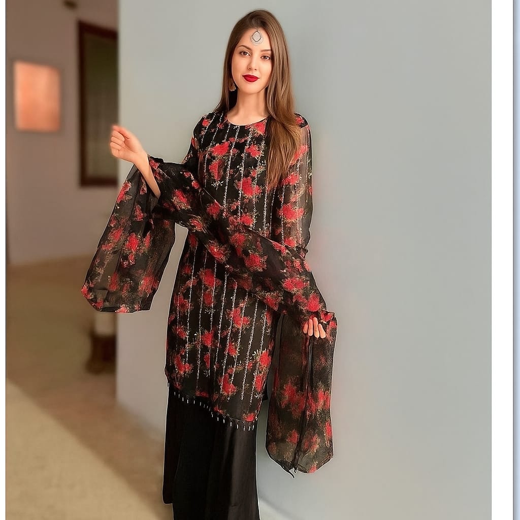 Heavy Sequence Embroidery with Pearls & Beads*